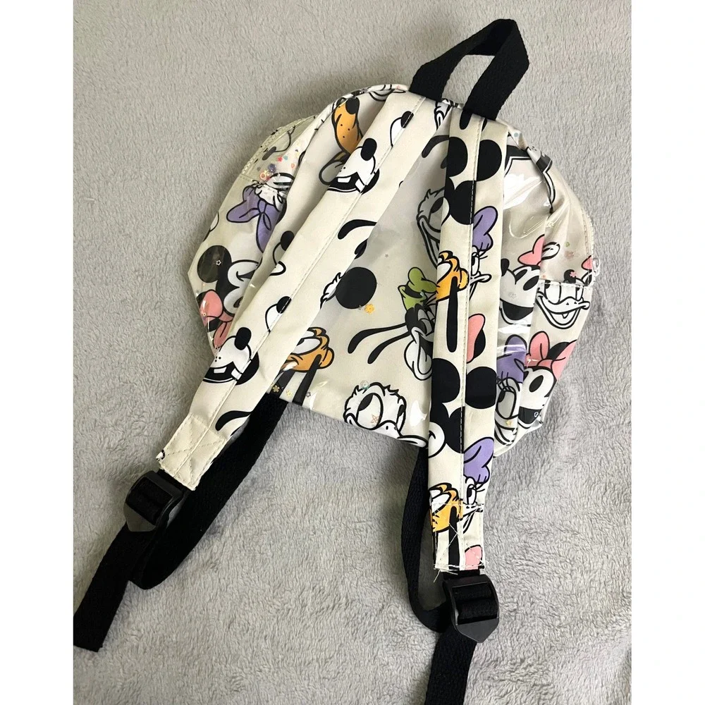 Zara Kids Disney 100 Mickey and Friends Sequin Confetti Backpack White Mini Bag
